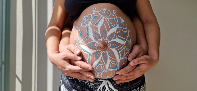 Belly painting, mandala