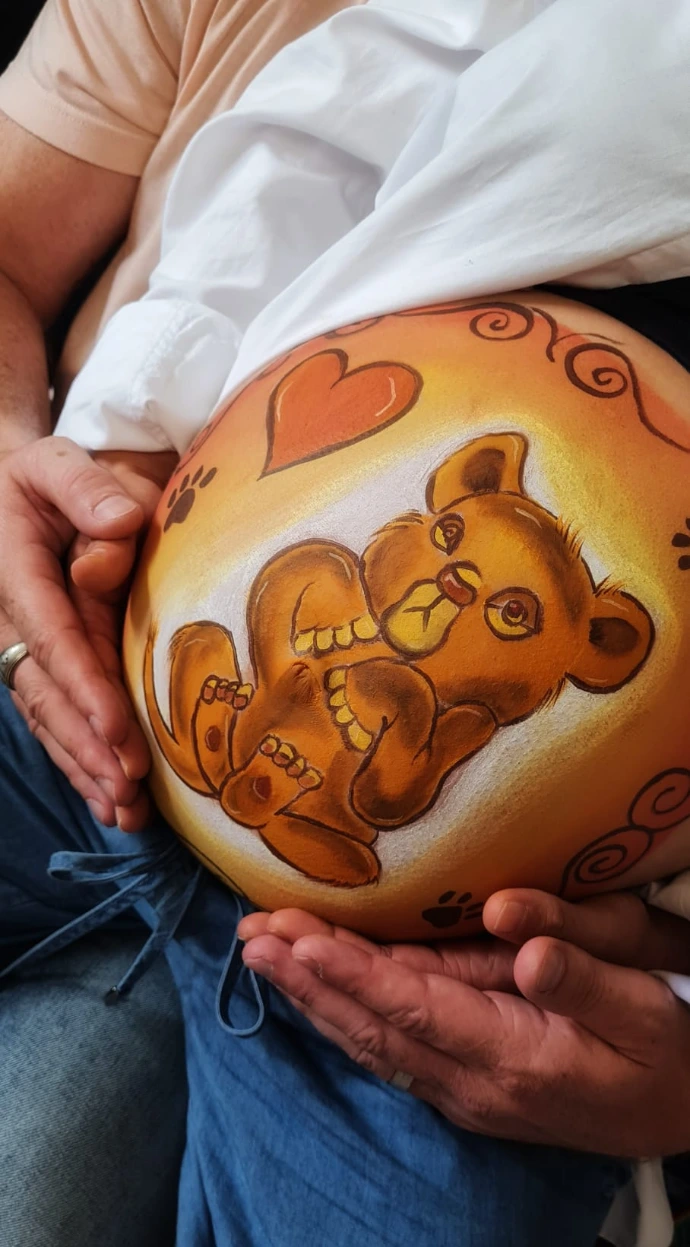 Belly painting, Roi lion, Simba