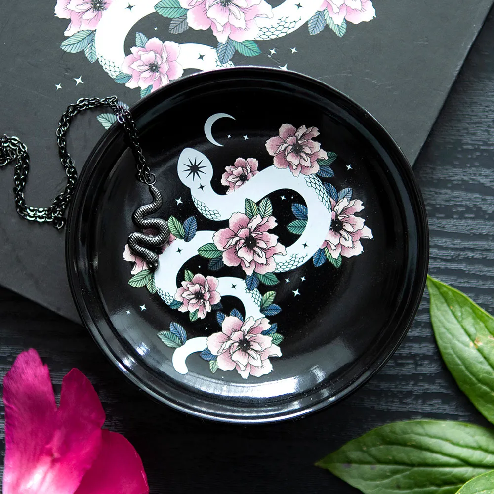 [3002] Assiette à bijoux serpent floral