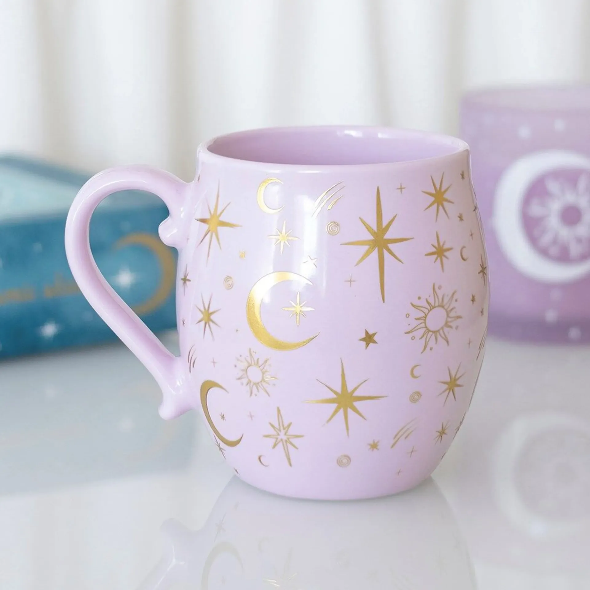 Tasse pastel violet - ciel étoilé