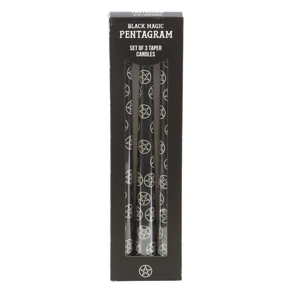 Ensemble de 3 chandelles Black Magic -Pentagramme