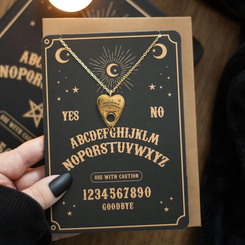 [1006] Collier Talking Board Planchette sur carte de vœux