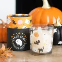Bougie Candy Corn, tube noir et fantômes