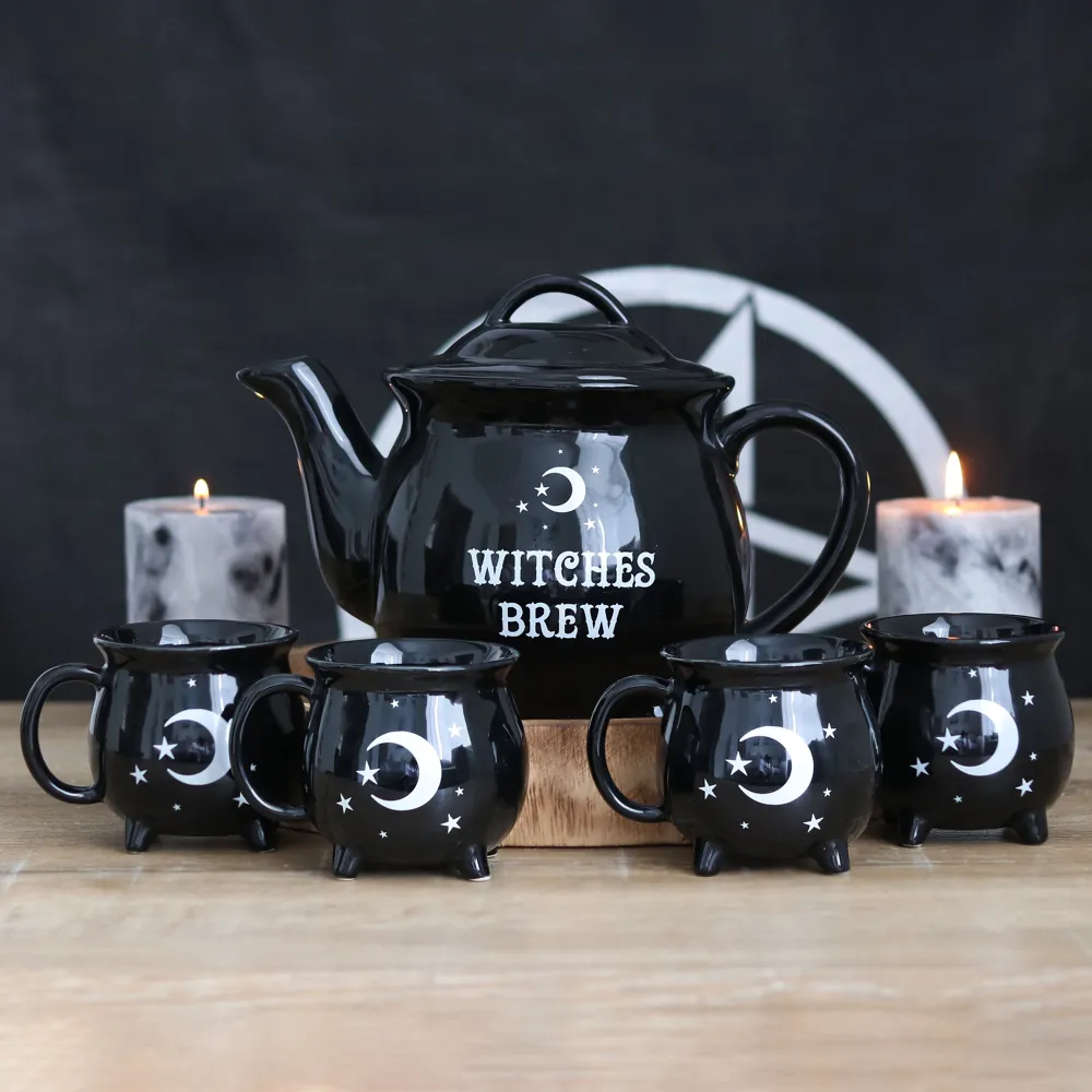 Service à thé chaudron en céramique Witches Brew