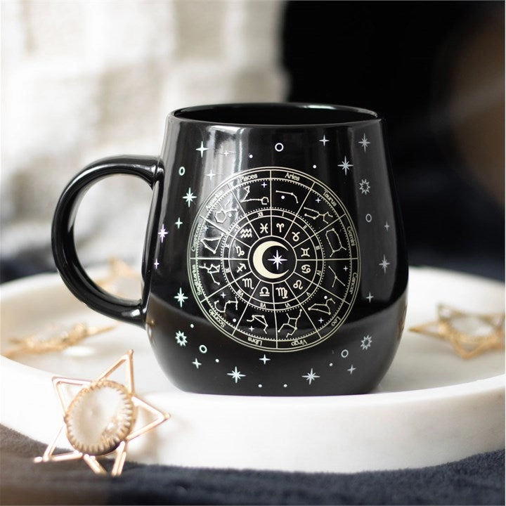 [3008] Tasse changeante à chaleur avec roue astrologique