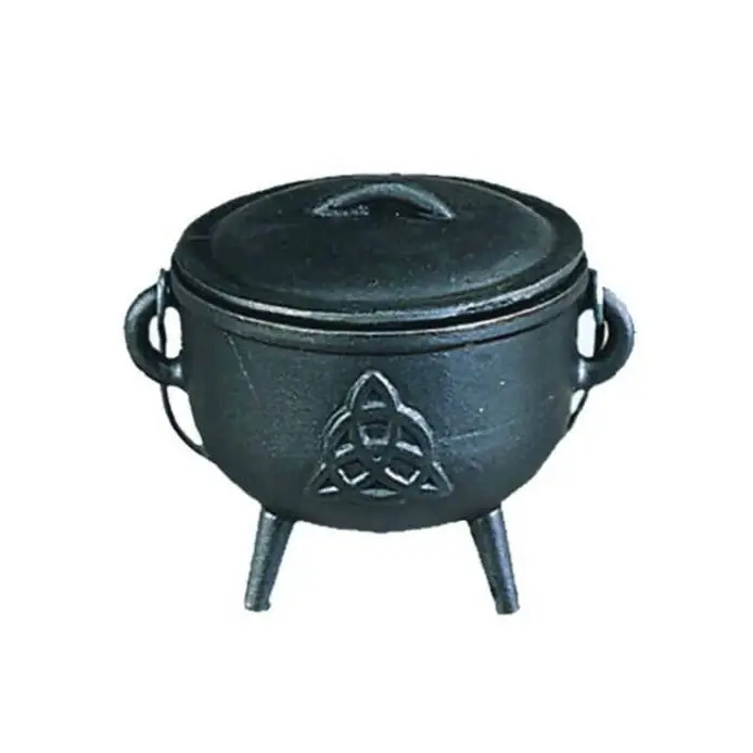 [1502] Chaudron en fonte sorcière fumigation triquetra