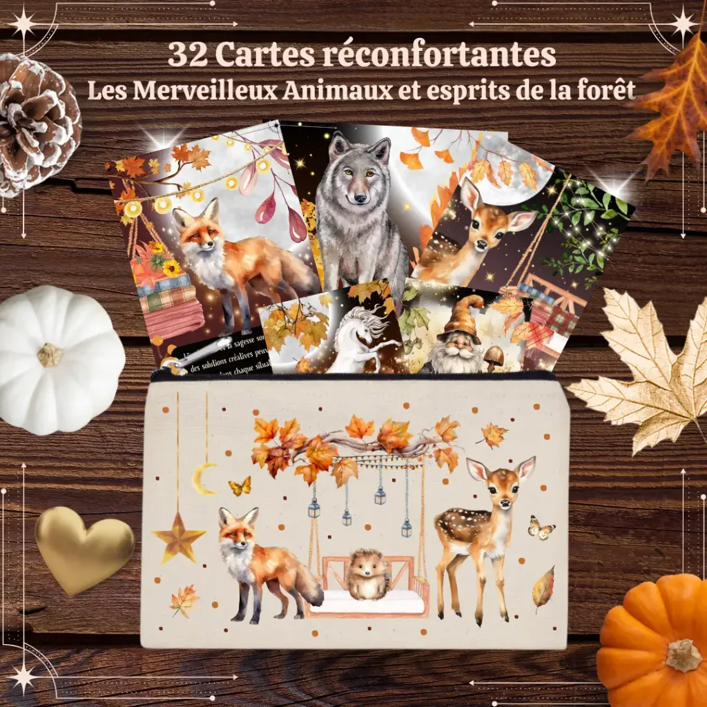 [108] 32 Cartes d'encouragement animaux et esprits de la forêt