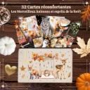 32 Cartes d'encouragement animaux et esprits de la forêt